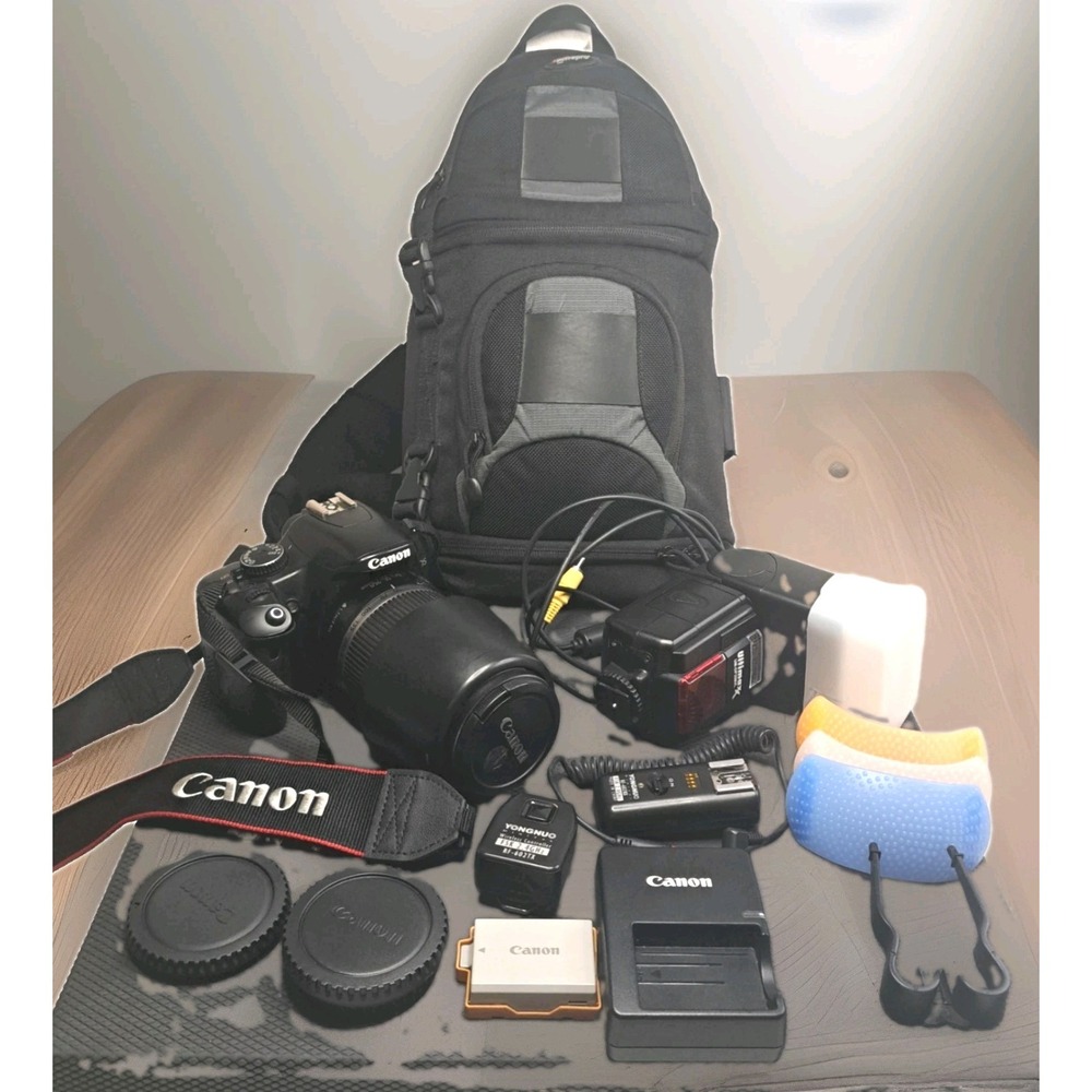 Canon Eos Rebel XSi DS126181 Black Digital SLR Camera Bundle EUC Tested
